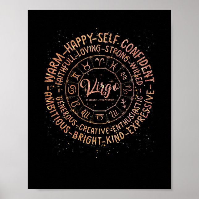 Virgo Zodiac Facts Traits Horoscope Sign Astrology (Front)