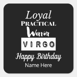Virgo Zodiac Fun Characteristics Birthday Square Sticker