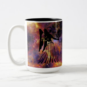 Virgo Zodiac Galaxy Art – Elegant Astrology Horosc Two-Tone Coffee Mug