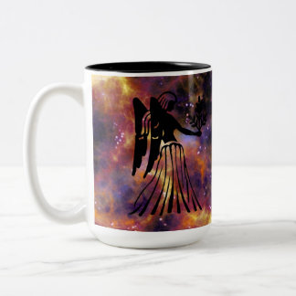 Virgo Zodiac Galaxy Art – Elegant Astrology Horosc Two-Tone Coffee Mug