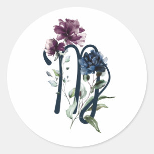 Virgo Zodiac Glyph Classic Round Sticker