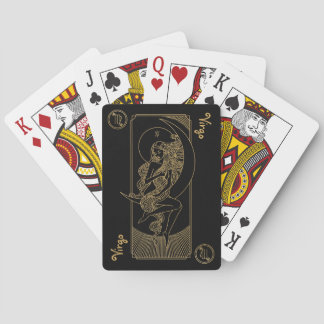 Virgo Zodiac Gold and Black Design  Playing Cards