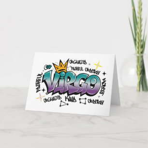 Virgo zodiac graffiti card