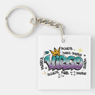 Virgo zodiac graffiti key ring