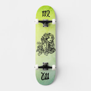 Virgo Zodiac Green Skateboard