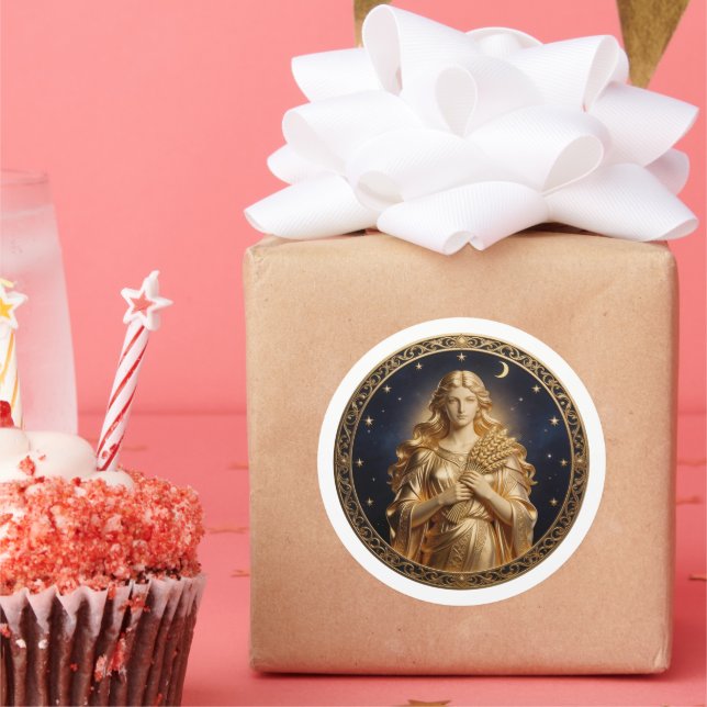 Virgo Zodiac Maiden Classic Round Sticker (Party)