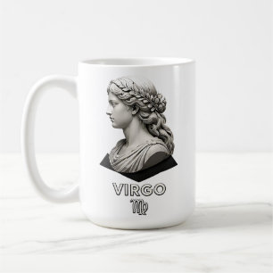 Virgo Zodiac Maiden Classical Black White Astrolog Coffee Mug