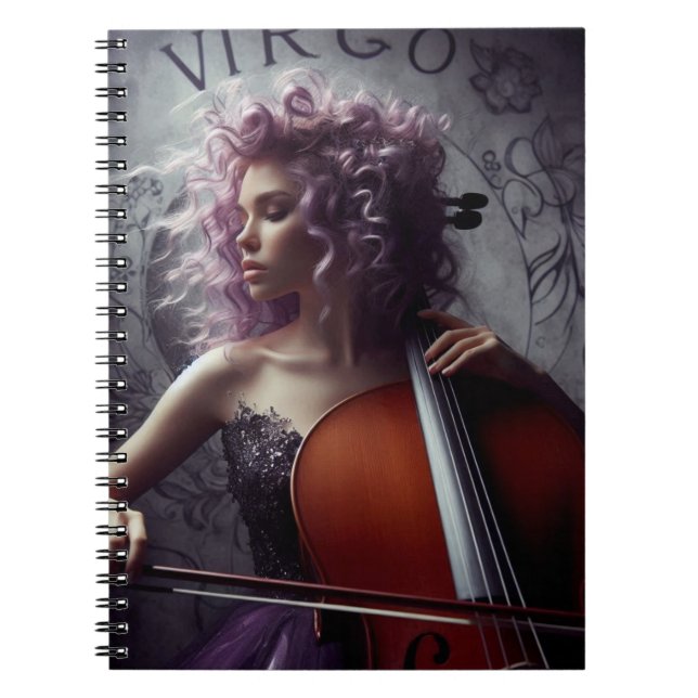 Virgo Zodiac Musician Cello Notebook (Front)