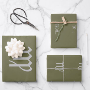 Virgo Zodiac - Olive color  Wrapping Paper Sheet