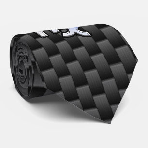 Virgo Zodiac on Charcoal Carbon Fibre Print Tie
