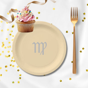 Virgo Zodiac - Peach colour Paper Plate