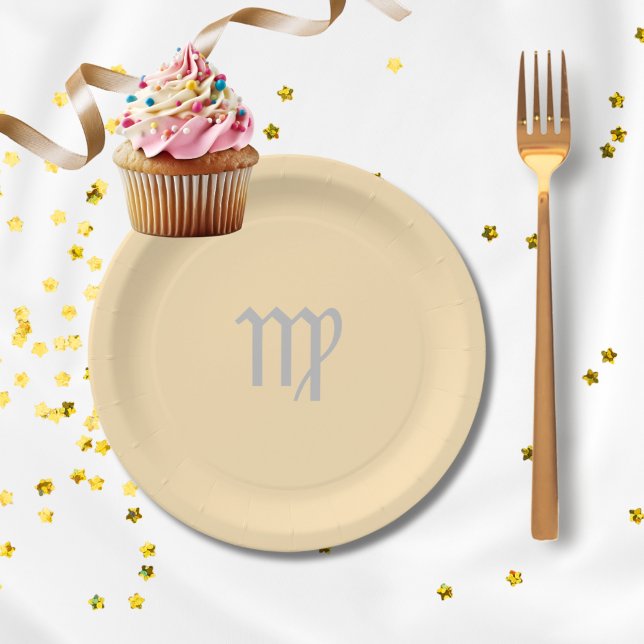 Virgo Zodiac - Peach colour  Paper Plate (Creator Uploaded)