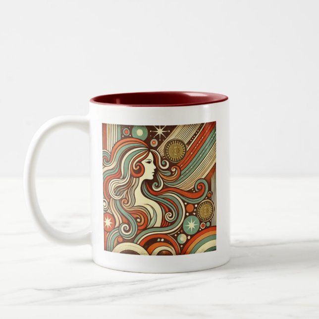 Virgo Zodiac Retro coffee Mug (Left)