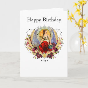 VIRGO Zodiac September Birthday Personalize Card