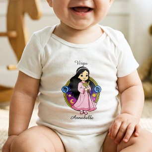 Virgo Zodiac Sign Astrology Cartoon Horoscope Baby Bodysuit
