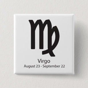 Virgo zodiac sign August 23 - September 22 15 Cm Square Badge