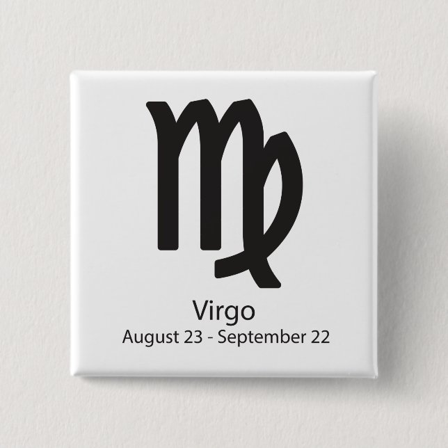 Virgo zodiac sign August 23 - September 22 15 Cm Square Badge (Front)