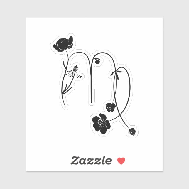 Virgo zodiac sign birth flower black chic modern  (Sheet)