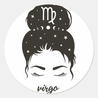 Virgo Zodiac Sign Classic Round Sticker