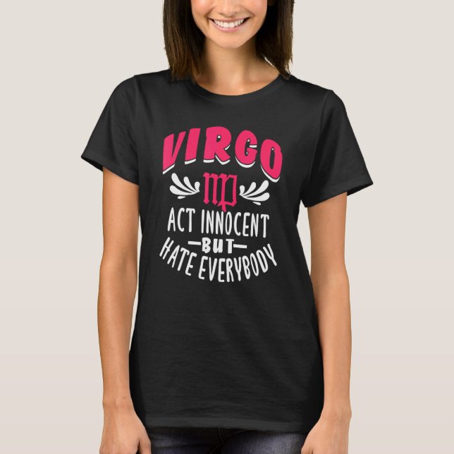 Virgo Zodiac Sign Design T-Shirt (Front)