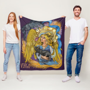 Virgo Zodiac Sign Fleece Blanket
