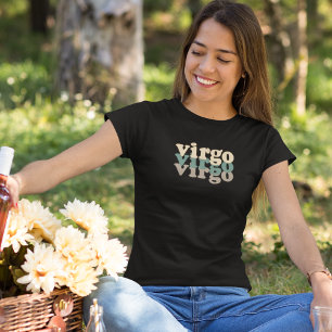 Virgo Zodiac Sign Green & Brown Power Colour T-Shirt