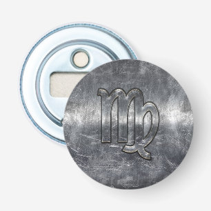 Virgo Zodiac Sign Grunge Distressed Style Bottle Opener