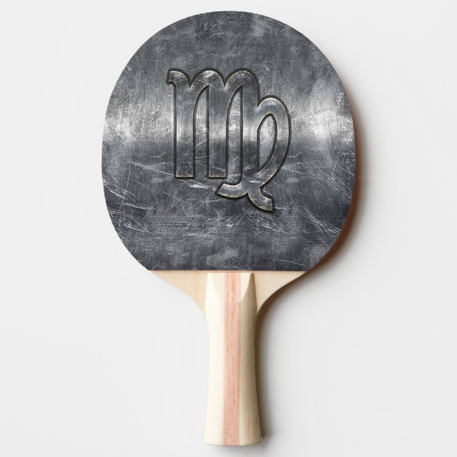Virgo Zodiac Sign Grunge Distressed Style Ping Pong Paddle (Back)