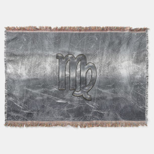 Virgo Zodiac Sign Grunge Distressed Style Throw Blanket