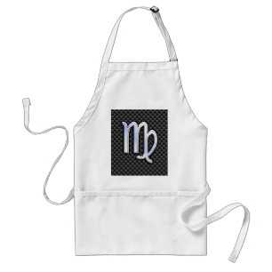 Virgo Zodiac Sign in Charcoal Carbon Fibre Print Standard Apron