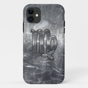 Virgo Zodiac Sign in Grunge Distressed Style iPhone 11 Case