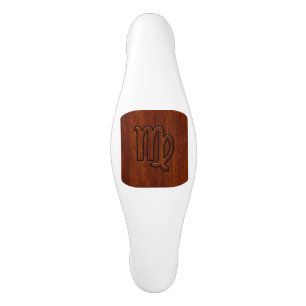 Virgo Zodiac Sign in Rich Mahogany Wood Style Ceramic Cabinet Pull