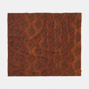 Virgo Zodiac Sign in Rich Mahogany Wood Style Fleece Blanket