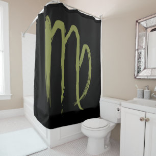 VIRGO Zodiac Sign July August Green Astrology Shower Curtain