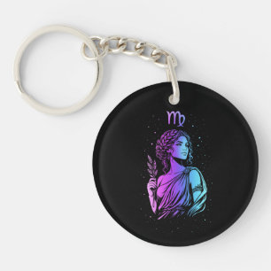 Virgo zodiac sign key ring