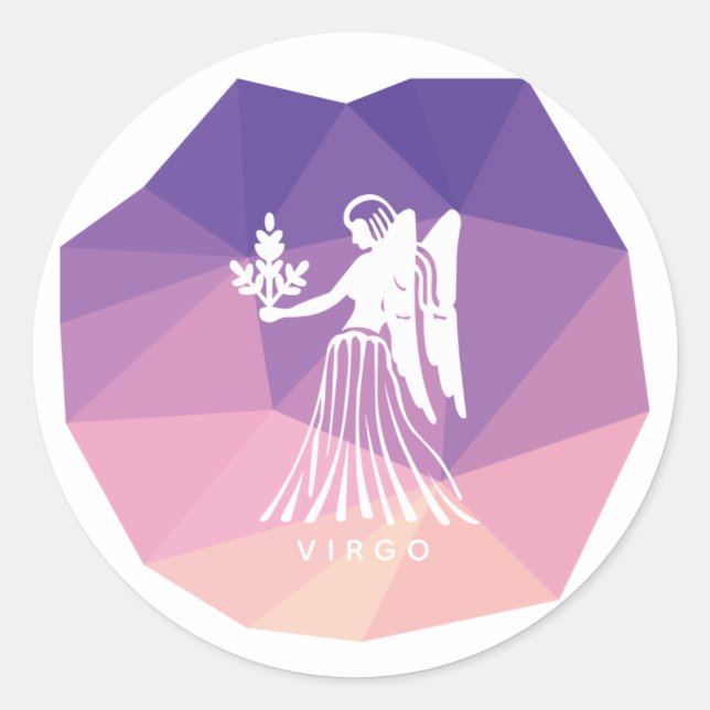 Virgo zodiac sign modern sticker. classic round sticker (Front)