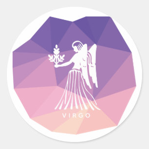 Virgo zodiac sign modern sticker. classic round sticker
