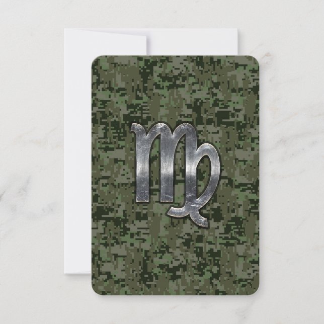 Virgo Zodiac Sign on Green Digital Camo (Front)