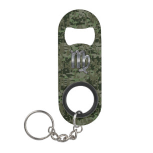 Virgo Zodiac Sign on Green Digital Camouflage
