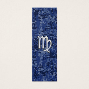 Virgo Zodiac Sign on Navy Blue Digital Camo