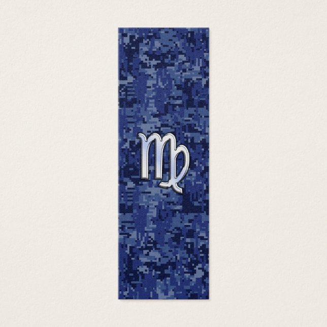Virgo Zodiac Sign on Navy Blue Digital Camo (Front)