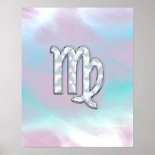 Virgo Zodiac Sign on Pastels Mother of Pearl
