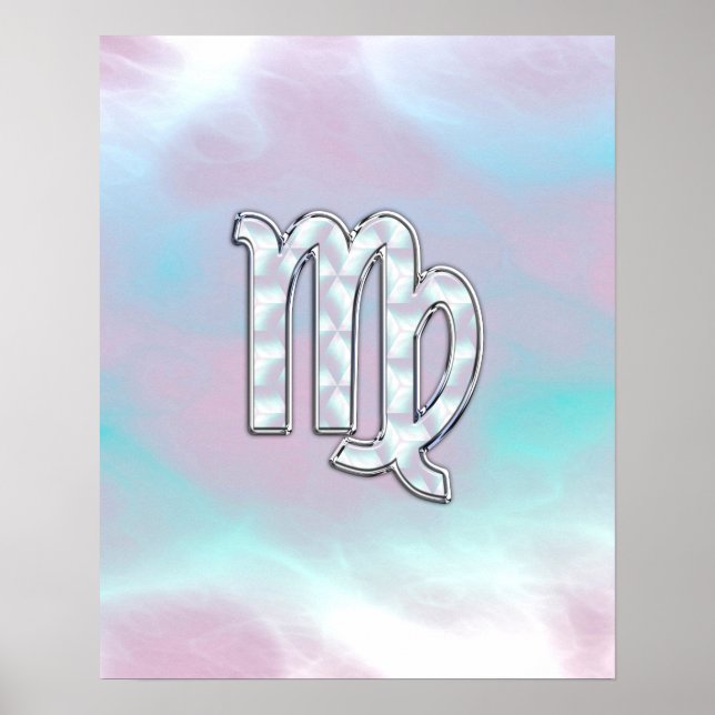 Virgo Zodiac Sign on Pastels Mother of Pearl (Front)