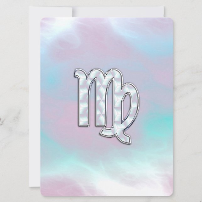 Virgo Zodiac Sign on Pastels Mother of Pearl (Front)