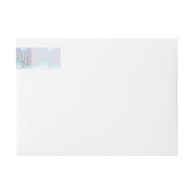 Virgo Zodiac Sign on Pastels Mother of Pearl Wrap Around Label (Front)