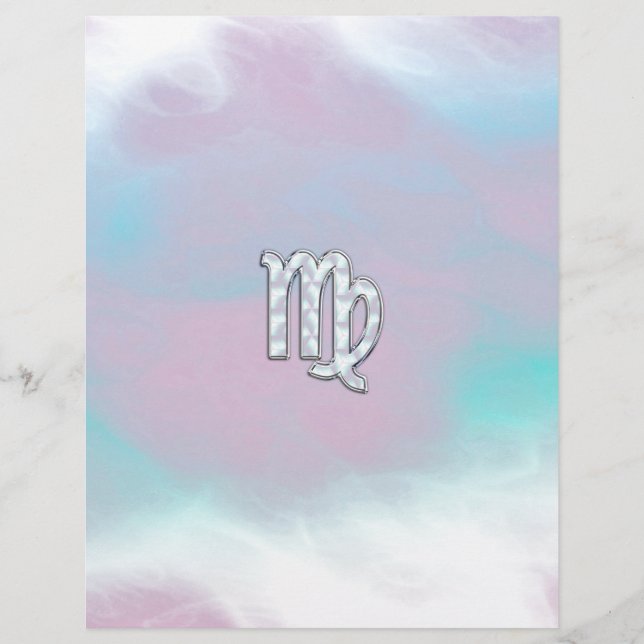 Virgo Zodiac Sign on Pastels Nacre Style Print (Front)