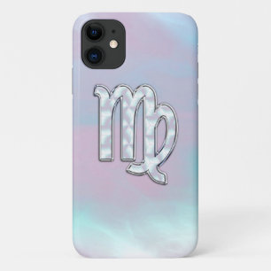 Virgo Zodiac Sign on Pastels Nacre Style Print iPhone 11 Case