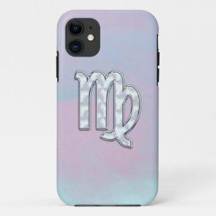 Virgo Zodiac Sign on Pastels Nacre Style Print iPhone 11 Case