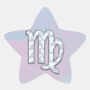 Virgo Zodiac Sign on Pastels Nacre Style Print Star Sticker