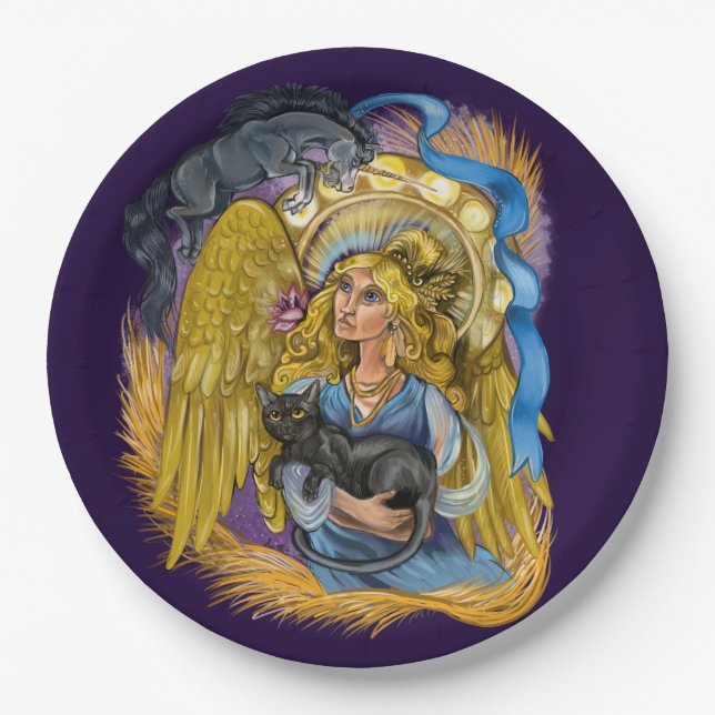 Virgo Zodiac Sign Paper Plate (Front)